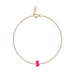 Mini Enamel Initial Chain Bracelet