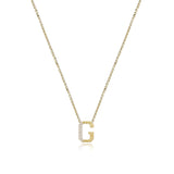 Fluted Side Pave Initial Necklace