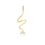 Wiggly Pave Initial Gold Charm