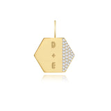 Side Pave Hexagon Charm