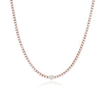 Bezel Solitaire Diamond Tennis Necklace