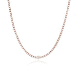 Bezel Solitaire Diamond Tennis Necklace