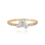 Three Multi Shape Diamonds Pave Ring