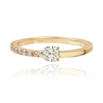 Half Pave and Half Gold Solitaire Ring