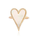 Pave Outline Modern Heart Stone Ring