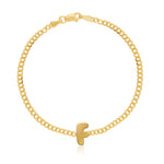 Gold Initial Cuban Bracelet