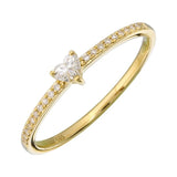 Petite Solitaire Diamond Pave Ring