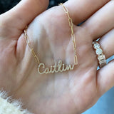 Diamond Name Paperclip Necklace