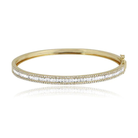 Baguette and Diamond Bangle