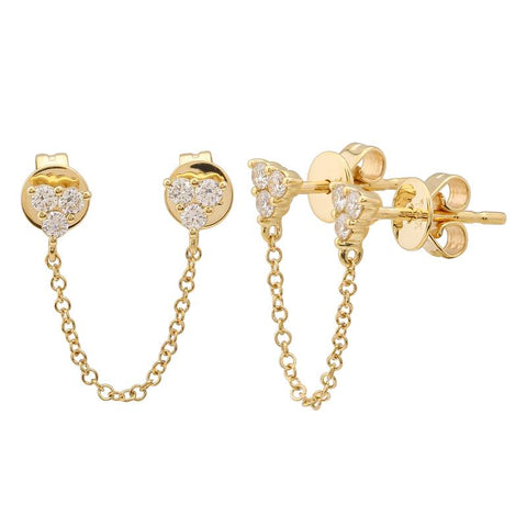 Trio Diamond Chain Earring