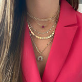 Large Solitaire Golden Square Necklace