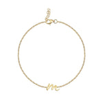 Gold Initial Chain Bracelet