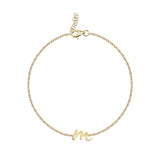 Gold Initial Chain Bracelet