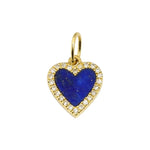 Small Pave Outline Stone Heart Charm