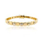 Large Golden Square Five Multi Shape Diamond Bracelet