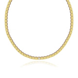 Large Solitaire Golden Square Necklace