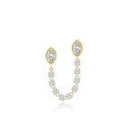 Two Bezel Solitaire Diamond Chain Earring