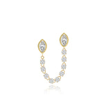 Two Bezel Solitaire Diamond Chain Earring