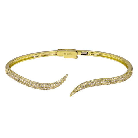 Curved Pave Claw Bangle