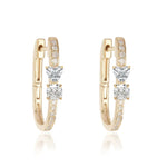 Two Diamonds Oval Hoops