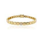 Large Golden Spaced Pave Square Bracelet