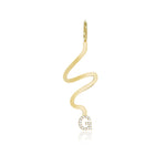 Wiggly Pave Initial Gold Charm