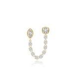 Two Bezel Solitaire Diamond Chain Earring