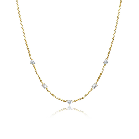 Five Multishape Solitaire Diamond Necklace