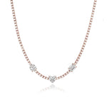 Three Shape Diamond Tennis Necklace