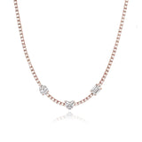 Three Shape Diamond Tennis Necklace