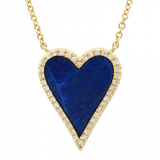 Stone Pave Modern Heart Necklace