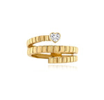 Golden Swirl Striped Diamond Ring