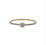 Petite Solitaire Diamond Pave Ring