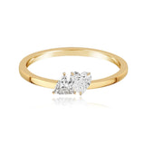 Two-Diamonds Gold Ring