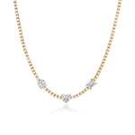 Three Shape Diamond Tennis Necklace