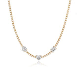 Three Shape Diamond Tennis Necklace