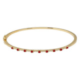 Thin Gemstone Segment Diamond Bangle