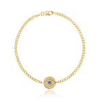 Evil Eye Disc Cuban Bracelet