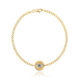 Evil Eye Disc Cuban Bracelet