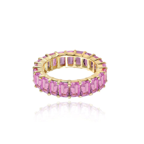 Gemstone Eternity Ring Emerald Cut