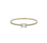 Petite Solitaire Diamond Pave Ring