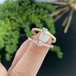 Half Pave and Half Gold Solitaire Ring