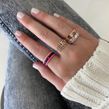 Thick Three Baguette Ring