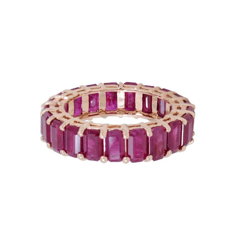 Ruby Eternity Ring Emerald Cut