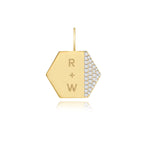 Side Pave Hexagon Charm