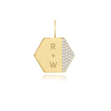 Side Pave Hexagon Charm