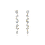 Seven Multi Shape Diamonds Drop Earrings