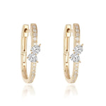 Two Diamonds Oval Hoops