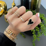 Pave Outline Modern Heart Stone Ring