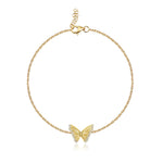 Striped Butterfly Pave Border Bracelet